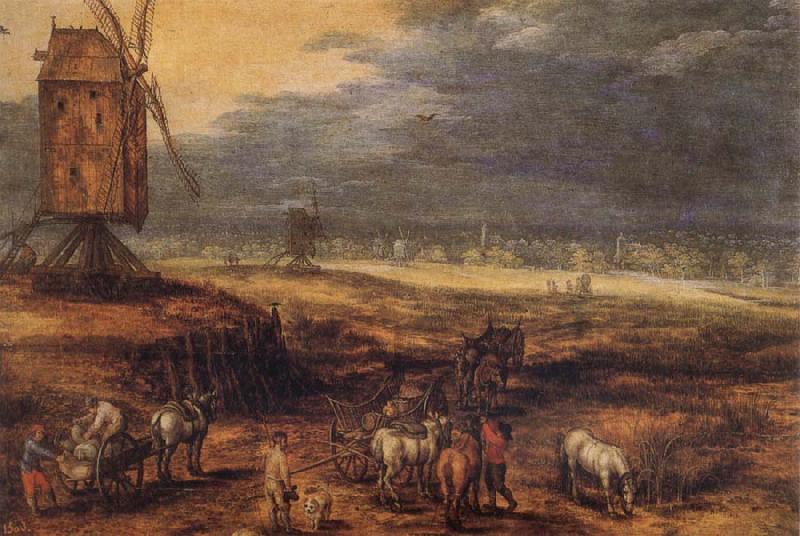 Jan Brueghel The Elder Landscape with Windmills China oil painting art